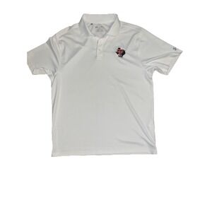 UNDER ARMOUR HEAT GEAR MEN'S GOLF POLO SHIRT WHITE L  POLYESTER